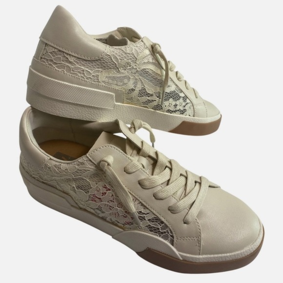 NWOB Dolce Vita Harryson Lace Panel Sneakers Victoriancore Cottagecore Coquette - Picture 1 of 9